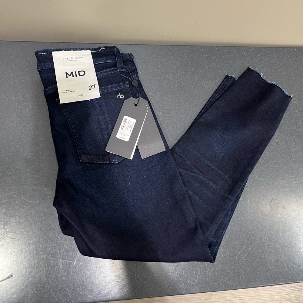 NWT Rag and Bone Cate Mid Rise Skinny Dark Blue Esme 27 - Picture 2 of 7